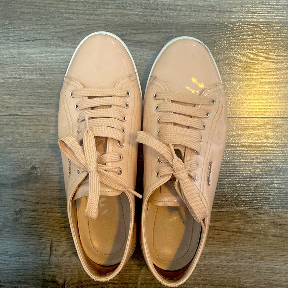 Stunning patent leather PRADA sneaks